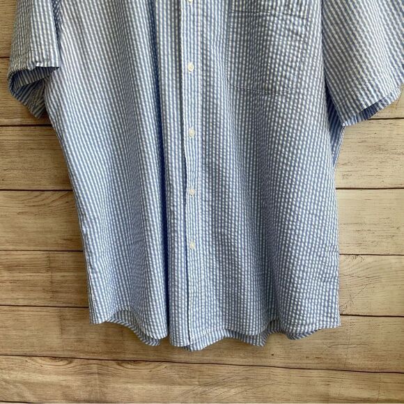 SADDLEBRED BLUE AND WHITE SEERSUCKER SHIRT - Picture 3 of 5